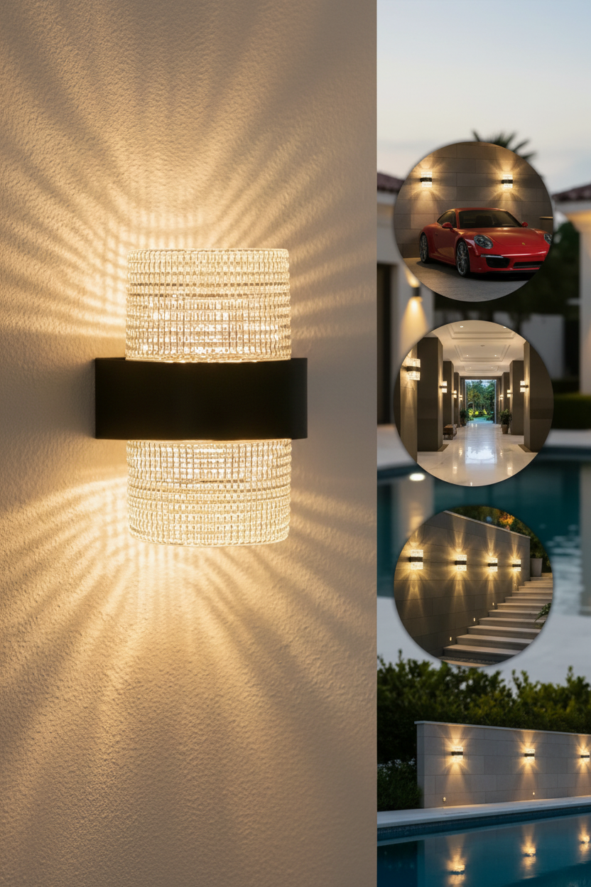 Luxury Round Crystal Wall Light