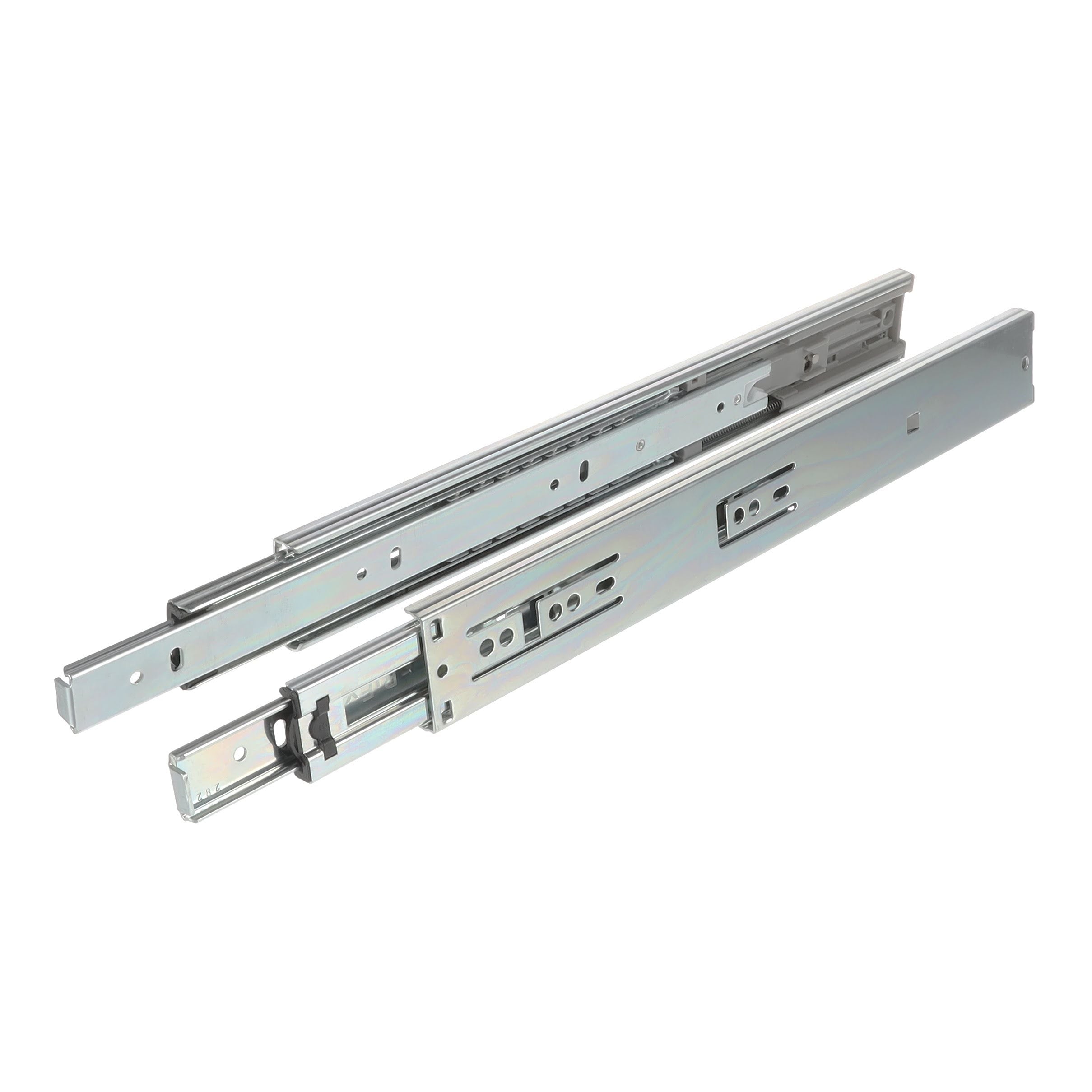 Riex NB58 Ball bearing slide, full extension, soft-close, 35 kg/35 kg, H45, 500 mm, nickel